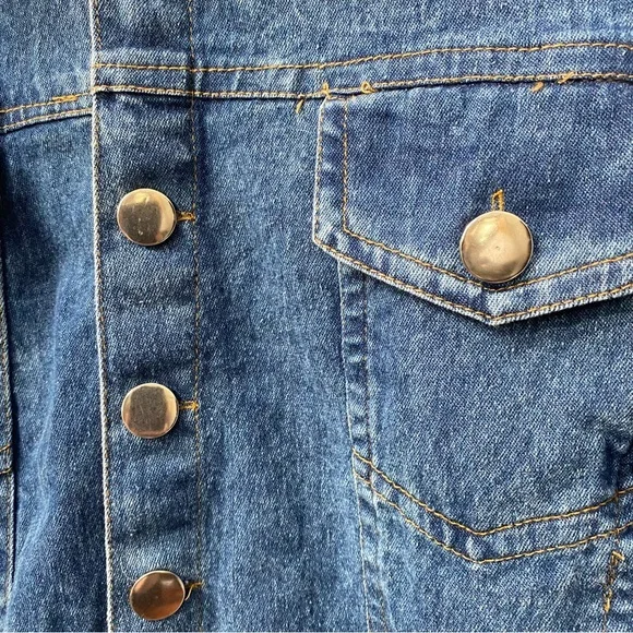 Ashley Stewart Sleeveless Denim Jumpsuit Blue Jeans size 24 3X - Picture 4 of 7